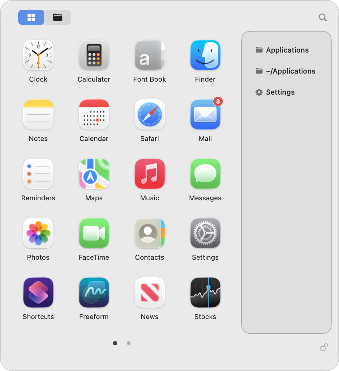 HandyBar launcher detail screenshot.